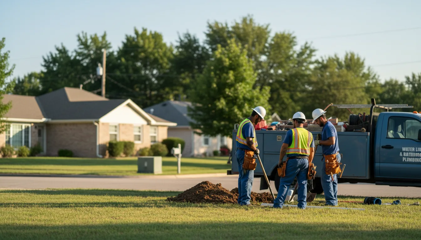 Residential water line and bathroom plumbing service in West Bend, IA